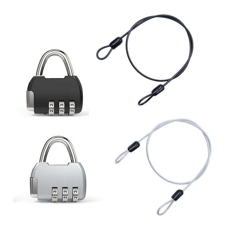 Cable Lock Flexible - ⑥ Stalowy kabel zabezpieczający z 3-cyfrowym